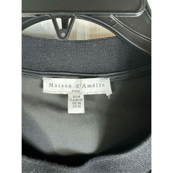 Maison D’Amelie Womens Black Blouse Size M - Picture 2 of 4